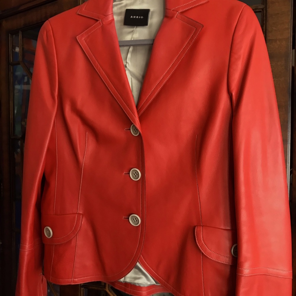 AKRIS Designer Lamb jacket orange/red